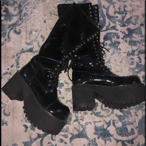 Vintage vinyl boots